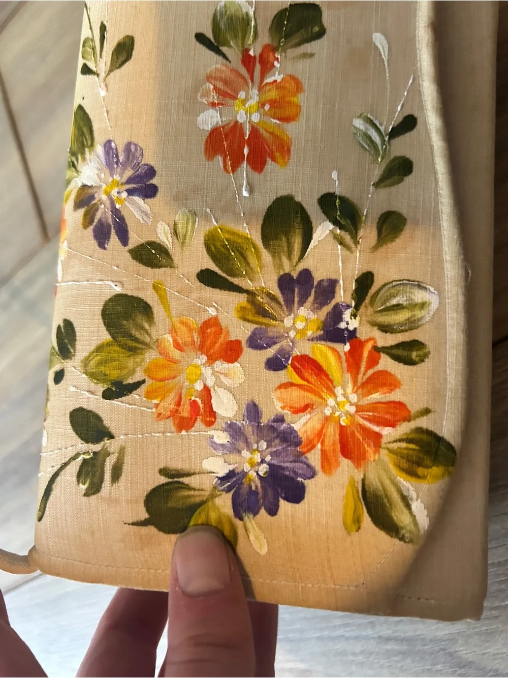 Vintage Hand-Painted Floral Purse